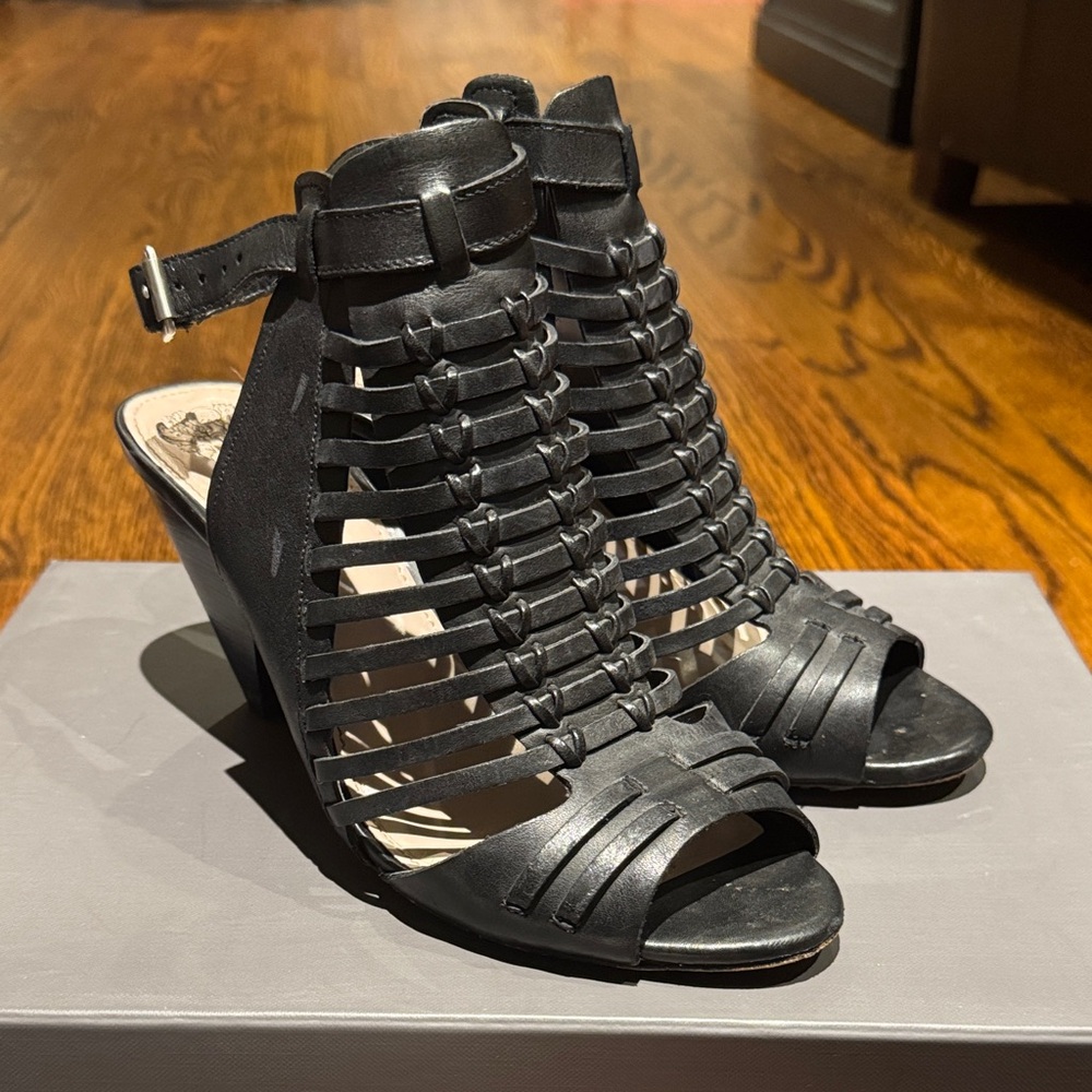 Vince Camuto Black Strappy Heeled Sandals